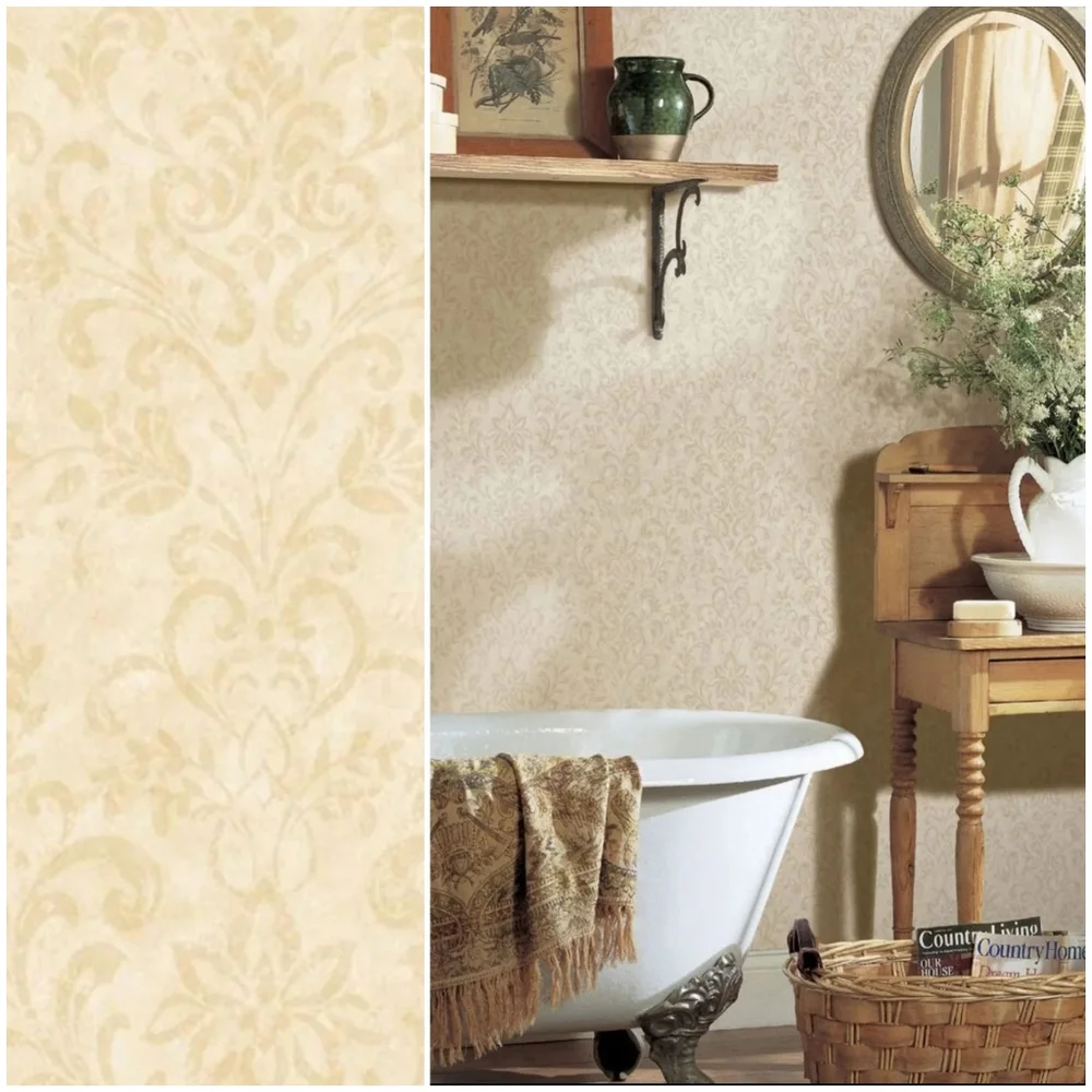 Wallpaper Beige Country Damask